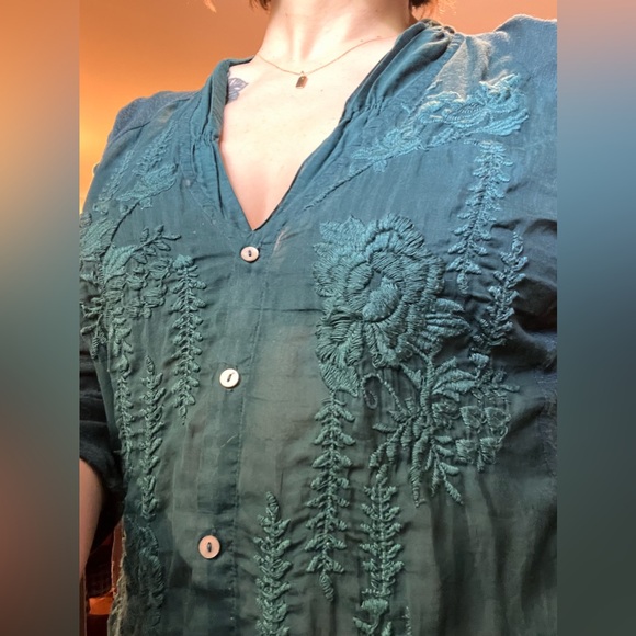VGUC sheer embroidered top from Anthropologie - Picture 4 of 6